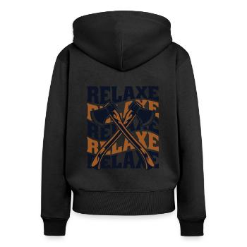 Relax Axe Throwing Game Competition Professional - Women's Premium Organic Zip Hoodie - black - Back - Julia (174cm)