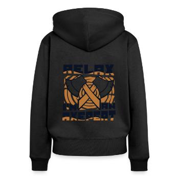 Relax I’m An Axepert Hache de compétition de lancer de hache - Sweat à capuche zippé Premium bio Femme - noir - Dos - Julia (174cm)
