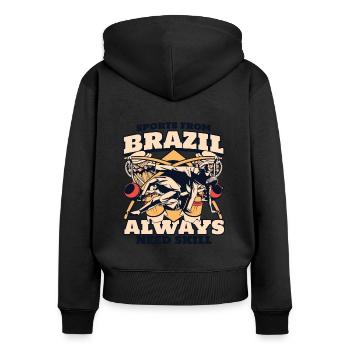 Sportarten aus Brasilien brauchen immer Geschicklichkeit Ginga-Tanz - Frauen Premium Bio Zip Hoodie - Schwarz - Hinten - Julia (174cm)