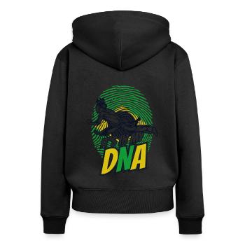Es ist in meiner DNA Ginga Capoeirista Tanz - Frauen Premium Bio Zip Hoodie - Schwarz - Hinten - Julia (174cm)