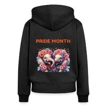 Sweet Elephants couple colorful pride month - Women's Premium Organic Zip Hoodie - black - Back - Julia (174cm)