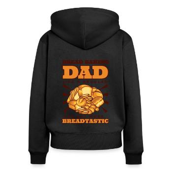 Pain Cuisson Papa Plus Pâte à pain Breadtastic - Sweat à capuche zippé Premium bio Femme - noir - Dos - Julia (174cm)