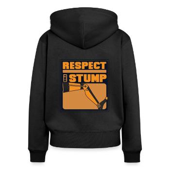 Respect The Stump Prosthesis Foot User Leg - Women's Premium Organic Zip Hoodie - black - Back - Julia (174cm)