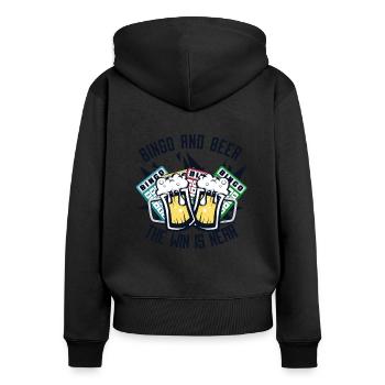 Bingo And Beer The Win is Near Daubers - Women's Premium Organic Zip Hoodie - black - Back - Julia (174cm)