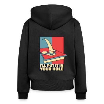 I'll Put It In Your Hole Boards Bean Bag Game - Women's Premium Organic Zip Hoodie - black - Back - Julia (174cm)