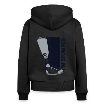Eh bien, je suis perplexe Prothèse pied utilisateur jambe - Sweat à capuche zippé Premium bio Femme - noir - Dos - Julia (174cm)