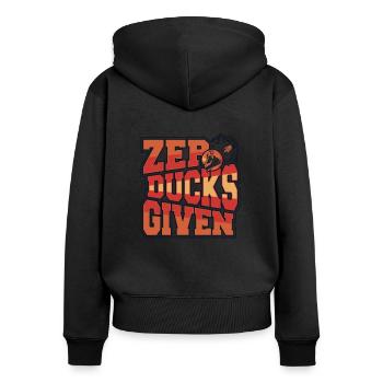 Zero Ducks Given Game Prisonball Teamplayer - Frauen Premium Bio Zip Hoodie - Schwarz - Hinten - Julia (174cm)