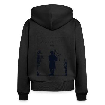 Cornemuse Chinoise Hanzi Sarbacane Great Highland - Sweat à capuche zippé Premium bio Femme - noir - Dos - Julia (174cm)