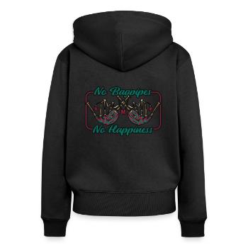 Kein Dudelsack Kein Glück Blasrohr Großes Hochland - Frauen Premium Bio Zip Hoodie - Schwarz - Hinten - Julia (174cm)