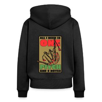 Alles, was ich brauche, ist eine Tonhöhe und 9 Noten Blasrohr - Frauen Premium Bio Zip Hoodie - Schwarz - Hinten - Julia (174cm)