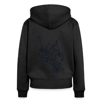 Désolé, j’ai pris des leçons de cornemuse Blowpipe Player - Sweat à capuche zippé Premium bio Femme - noir - Dos - Julia (174cm)
