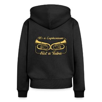 It's A Euphonium Not A Tuba Euphoniumist - Women's Premium Organic Zip Hoodie - black - Back - Julia (174cm)