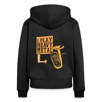 Je joue du heavy metal Euphoniste Euphoniste Joueur - Sweat à capuche zippé Premium bio Femme - noir - Dos - Julia (174cm)