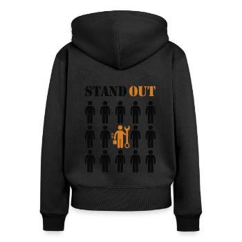 Stand Out Repair Inspector Technician Elevator - Women's Premium Organic Zip Hoodie - black - Back - Julia (174cm)