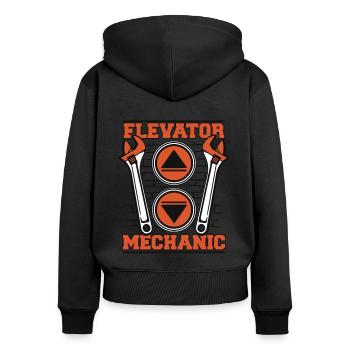 Elevator Mechanic Inspector Technician Elevator - Women's Premium Organic Zip Hoodie - black - Back - Julia (174cm)
