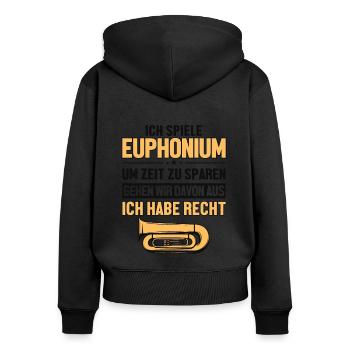 Euphoniumspieler hat immer Recht Euphonist Player - Sweat à capuche zippé Premium bio Femme - noir - Dos - Julia (174cm)