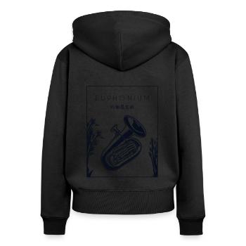 Euphonium Chinese Hanzi Euphoniumist Instrument - Women's Premium Organic Zip Hoodie - black - Back - Julia (174cm)