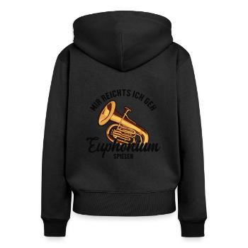 Mir reichts ich geh Euphonium spielen Euphoniste - Sweat à capuche zippé Premium bio Femme - noir - Dos - Julia (174cm)