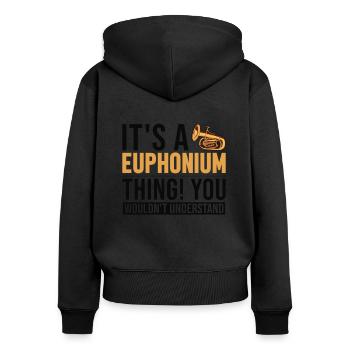 C’est un euphonium, un instrument, un euphoniste - Sweat à capuche zippé Premium bio Femme - noir - Dos - Julia (174cm)