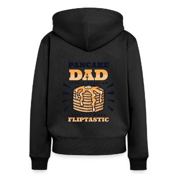 Pfannkuchen Papa Mehr Fliptastische Rezepte Flapjack - Frauen Premium Bio Zip Hoodie - Schwarz - Hinten - Julia (174cm)