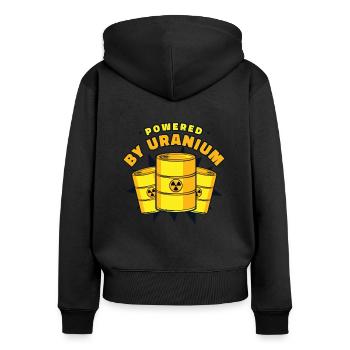 Powered By Uranium Energy Uranium Operator - Women's Premium Organic Zip Hoodie - black - Back - Julia (174cm)