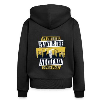 La plante préférée est la centrale nucléaire - Sweat à capuche zippé Premium bio Femme - noir - Dos - Julia (174cm)