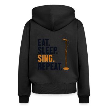 Eat Sleep Sing Repeat Opera House Tenor Singer - Women's Premium Organic Zip Hoodie - black - Back - Julia (174cm)