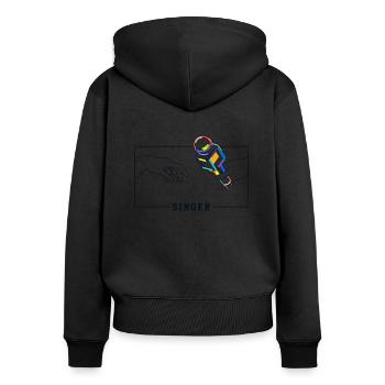 Michelangelo Création d’Adam Singer Chanteur - Sweat à capuche zippé Premium bio Femme - noir - Dos - Julia (174cm)