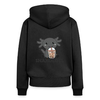 Snaxolotl Axolotl Bubble Tea Liebhaber süße Tiere - Frauen Premium Bio Zip Hoodie - Schwarz - Hinten - Julia (174cm)