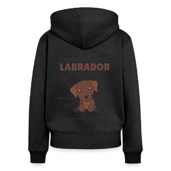 Anatomie d’un labrador Retriever chiens mignons - Sweat à capuche zippé Premium bio Femme - noir - Dos - Julia (174cm)