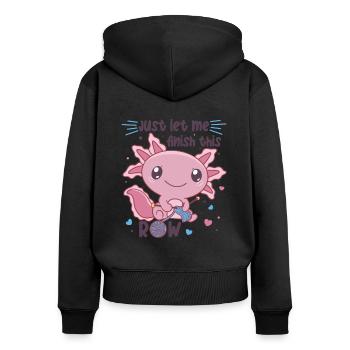 Axolotl knits for every knit and crochet friend - Women's Premium Organic Zip Hoodie - black - Back - Julia (174cm)
