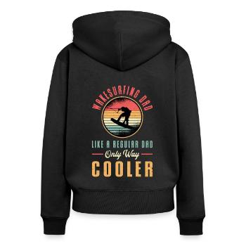 Wakeboard Wakeboard Wakeboard Wakeing Cadeau - Sweat à capuche zippé Premium bio Femme - noir - Dos - Julia (174cm)