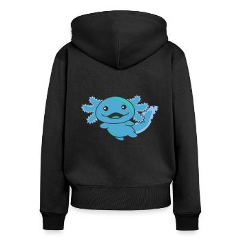 Axolotl différents types d’axolotls animaux doux - Sweat à capuche zippé Premium bio Femme - noir - Dos - Julia (174cm)