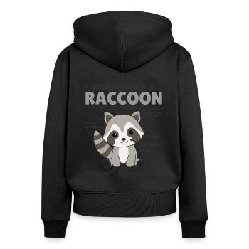 süßer Waschbär Erklärung Anatomy of a raccoon - Frauen Premium Bio Zip Hoodie - Schwarz - Hinten - Julia (174cm)