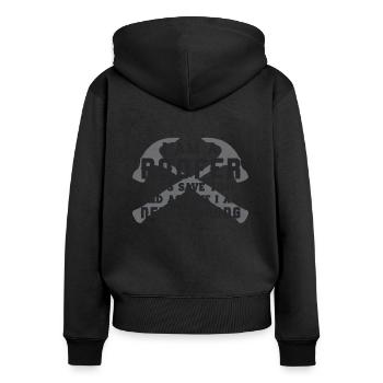 Roofer Craft Craftsman Roof Idée cadeau - Sweat à capuche zippé Premium bio Femme - noir - Dos - Julia (174cm)