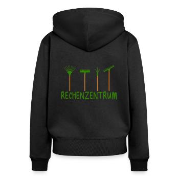 Rechenzentrum Informatik Garten Rechen - Frauen Premium Bio Zip Hoodie - Schwarz - Hinten - Julia (174cm)