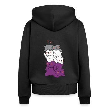 Asexual Flag Pride LGBTQ Bear cute animals - Frauen Premium Bio Zip Hoodie - Schwarz - Hinten - Julia (174cm)