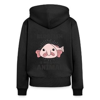 Blobfish Is My Spirit Animal - funny blobfish - Women's Premium Organic Zip Hoodie - black - Back - Julia (174cm)