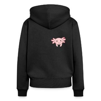 Axolotl en poche axolotls sucrés en poche poitrine - Sweat à capuche zippé Premium bio Femme - noir - Dos - Julia (174cm)
