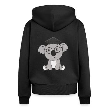 Kids Kindergarten nailed it Koala Graduation - Frauen Premium Bio Zip Hoodie - Schwarz - Hinten - Julia (174cm)