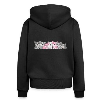 Demigirl Flag Corgi Pride LGBTQ chiens mignons - Sweat à capuche zippé Premium bio Femme - noir - Dos - Julia (174cm)