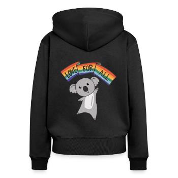Rainbow Flag Gay Pride LGBTQ Koala süße Tiere - Frauen Premium Bio Zip Hoodie - Schwarz - Hinten - Julia (174cm)