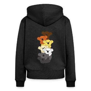 Bear Brotherhood Flag Pride LGBTQ Koala Bunch - Sweat à capuche zippé Premium bio Femme - noir - Dos - Julia (174cm)