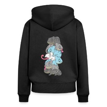 Demiboy Flag Pride LGBTQ Chameleon Bunch - Women's Premium Organic Zip Hoodie - black - Back - Julia (174cm)