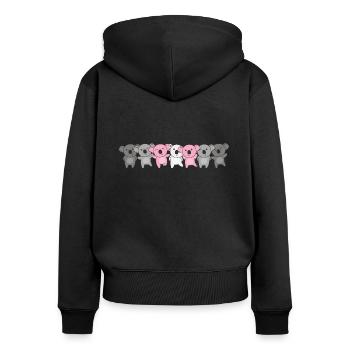 Demigirl Flag Pride LGBTQ Cute Koala - Women's Premium Organic Zip Hoodie - black - Back - Julia (174cm)
