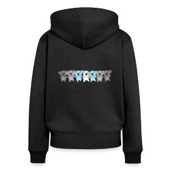Demiboy Flag Pride LGBTQ Doux Koala - Sweat à capuche zippé Premium bio Femme - noir - Dos - Julia (174cm)