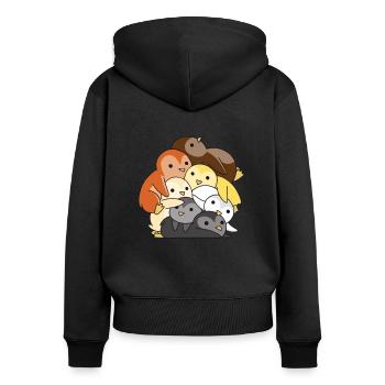Bear Brotherhood Flag Pride Pingouin mignon LGBTQ - Sweat à capuche zippé Premium bio Femme - noir - Dos - Julia (174cm)