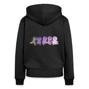 Enbian Flag Pride LGBTQ süße Pinguin - Frauen Premium Bio Zip Hoodie - Schwarz - Hinten - Julia (174cm)