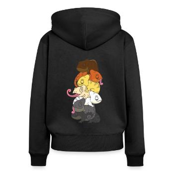 Bear Brotherhood Flag Pride LGBTQ Chameleon Bunch - Sweat à capuche zippé Premium bio Femme - noir - Dos - Julia (174cm)