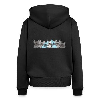 Demiboy Flag French Bulldog Pride LGBTQ Dogs - Women's Premium Organic Zip Hoodie - black - Back - Julia (174cm)